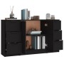 Aparadores 3 piezas madera contrachapada negro de vidaXL, Aparadores - Ref: Foro24-3115837, Precio: 172,45 €, Descuento: %