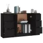 Aparadores 3 piezas madera contrachapada negro de vidaXL, Aparadores - Ref: Foro24-3115837, Precio: 169,62 €, Descuento: %