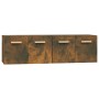 Armarios pared 2 uds contrachapada roble ahumado 60x36,5x35cm de vidaXL, Taquillas y armarios de almacenamiento - Ref: Foro24...