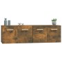 Armarios pared 2 uds contrachapada roble ahumado 60x36,5x35cm de vidaXL, Taquillas y armarios de almacenamiento - Ref: Foro24...