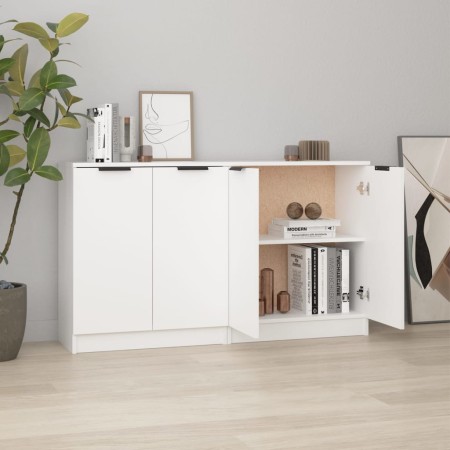 Aparadores 2 uds madera contrachapada blanco 60x30x70 cm de vidaXL, Aparadores - Ref: Foro24-3115772, Precio: 128,84 €, Descu...