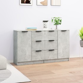 Aparadores 2 uds madera contrachapada gris hormigón 60x30x70 cm de vidaXL, Aparadores - Ref: Foro24-3115791, Precio: 127,57 €...