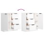 Aparadores 2 uds madera contrachapada blanco 60x30x70 cm de vidaXL, Aparadores - Ref: Foro24-3115788, Precio: 166,71 €, Descu...