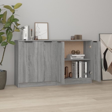 Aparadores 2 uds madera contrachapada gris Sonoma 60x30x70 cm de vidaXL, Aparadores - Ref: Foro24-3115778, Precio: 134,59 €, ...