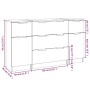 Set de aparador de 3 piezas de madera contrachapada negro de vidaXL, Aparadores - Ref: Foro24-3115821, Precio: 173,44 €, Desc...