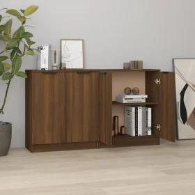 Aparadores 2 uds madera contrachapada roble marrón 60x30x70 cm de vidaXL, Aparadores - Ref: Foro24-3115779, Precio: 138,50 €,...