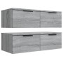 Armarios de pared 2 uds contrachapada gris Sonoma 68x30x20 cm de vidaXL, Estantes y estanterías - Ref: Foro24-3115898, Precio...