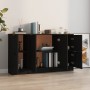 Aparadores 3 piezas madera contrachapada negro de vidaXL, Aparadores - Ref: Foro24-3115845, Precio: 148,66 €, Descuento: %