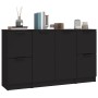 Aparadores 3 piezas madera contrachapada negro de vidaXL, Aparadores - Ref: Foro24-3115845, Precio: 148,66 €, Descuento: %