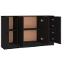 Aparadores 3 piezas madera contrachapada negro de vidaXL, Aparadores - Ref: Foro24-3115845, Precio: 148,66 €, Descuento: %