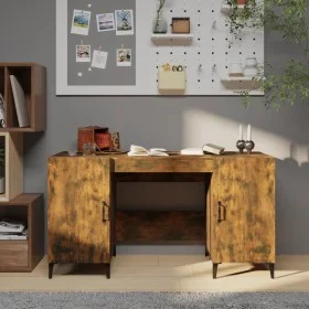 Escritorio madera contrachapada roble ahumado 140x50x75 cm de vidaXL, Escritorios - Ref: Foro24-817552, Precio: 117,07 €, Des...