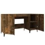 Escritorio madera contrachapada roble ahumado 140x50x75 cm de vidaXL, Escritorios - Ref: Foro24-817552, Precio: 117,07 €, Des...