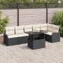 Conjunto de sofá de jardín con cojín 7 pcs Negro Poliratán en Sofás de exterior | Comprar online en Foru.es