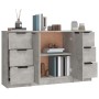 Aparadores 3 piezas madera contrachapada gris cemento de vidaXL, Aparadores - Ref: Foro24-3115839, Precio: 142,83 €, Descuent...