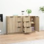Aparadores 2 uds madera contrachapada roble Sonoma 60x30x70 cm de vidaXL, Aparadores - Ref: Foro24-3115790, Precio: 166,47 €,...