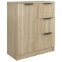 Aparadores 2 uds madera contrachapada roble Sonoma 60x30x70 cm de vidaXL, Aparadores - Ref: Foro24-3115790, Precio: 166,47 €,...
