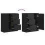 Aparadores 2 uds madera contrachapada negro 60x30x70 cm de vidaXL, Aparadores - Ref: Foro24-3115789, Precio: 171,87 €, Descue...