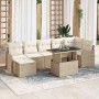 Conjunto de sofá de jardín con cojín 8 pcs Beige Poliratán en Sofás de exterior | Comprar online en Foru.es