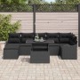 Conjunto de sofá de jardín con cojín 8 pcs Negro Poliratán en Sofás de exterior | Comprar online en Foru.es