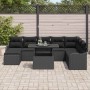 Conjunto de sofá de jardín con cojín 9 pcs Negro Poliratán en Sofás de exterior | Comprar online en Foru.es