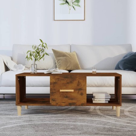 Mesa de centro madera contrachapada roble ahumado 102x50x40 cm de vidaXL, Mesas de centro - Ref: Foro24-817525, Precio: 54,21...