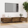 Mueble de TV madera contrachapada roble ahumado 150x34,5x30 cm de vidaXL, Muebles TV - Ref: Foro24-817512, Precio: 96,75 €, D...