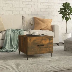 Mesa de centro con patas de metal roble ahumado 50x50x40 cm de vidaXL, Mesas de centro - Ref: Foro24-817537, Precio: 37,62 €,...