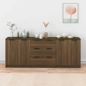 3-piece brown oak plywood sideboard by vidaXL, Sideboards - Ref: Foro24-3115787, Price: 224,61 €, Discount: %