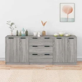 Aparador de 3 piezas madera contrachapada gris Sonoma de vidaXL, Aparadores - Ref: Foro24-3115786, Precio: 218,37 €, Descuent...