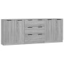 Aparador de 3 piezas madera contrachapada gris Sonoma de vidaXL, Aparadores - Ref: Foro24-3115786, Precio: 224,53 €, Descuent...