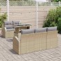 Conjunto de sofá de jardín 6 pcs Beige ratán sintético en Sofás de exterior | Comprar online en Foru.es
