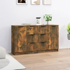 Aparadores 2 uds madera contrachapada roble ahumado 60x30x70 cm de vidaXL, Aparadores - Ref: Foro24-3115793, Precio: 142,59 €...