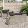 Conjunto de sofá de jardín 6 pcs Gris claro ratán sintético en Sofás de exterior | Comprar online en Foru.es