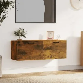 Armario pared madera contrachapada roble ahumado 100x36,5x35 cm de vidaXL, Taquillas y armarios de almacenamiento - Ref: Foro...