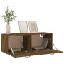 Armario pared madera contrachapada roble ahumado 100x36,5x35 cm de vidaXL, Taquillas y armarios de almacenamiento - Ref: Foro...