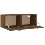Armario pared madera contrachapada roble ahumado 100x36,5x35 cm de vidaXL, Taquillas y armarios de almacenamiento - Ref: Foro...