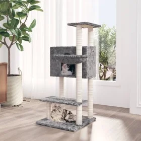 Rascador para gatos con postes de sisal gris claro 108,5 cm de vidaXL, Mobiliario para gatos - Ref: Foro24-171598, Precio: 50...