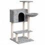Rascador para gatos con postes de sisal gris claro 108,5 cm de vidaXL, Mobiliario para gatos - Ref: Foro24-171598, Precio: 50...
