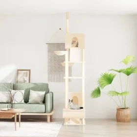 Árbol rascador para gatos de suelo a techo crema 277-303 cm de vidaXL, Mobiliario para gatos - Ref: Foro24-171612, Precio: 12...