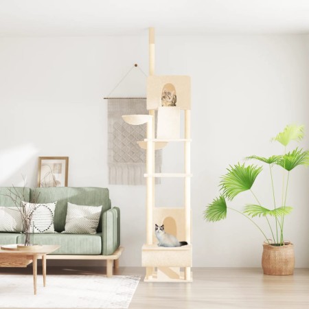 Árbol rascador para gatos de suelo a techo crema 277-303 cm de vidaXL, Mobiliario para gatos - Ref: Foro24-171612, Precio: 13...
