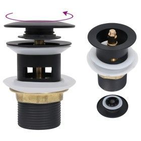 Desagüe de empuje función desbordamiento negro 6,4x6,4x9,1 cm de vidaXL, Grifos - Ref: Foro24-149056, Precio: 12,37 €, Descue...