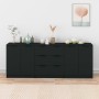 Aparador de 3 piezas madera contrachapada negro de vidaXL, Aparadores - Ref: Foro24-3115781, Precio: 197,23 €, Descuento: %