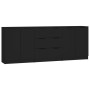 Aparador de 3 piezas madera contrachapada negro de vidaXL, Aparadores - Ref: Foro24-3115781, Precio: 197,23 €, Descuento: %