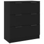 Aparador de 3 piezas madera contrachapada negro de vidaXL, Aparadores - Ref: Foro24-3115781, Precio: 197,23 €, Descuento: %