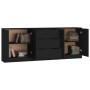 Aparador de 3 piezas madera contrachapada negro de vidaXL, Aparadores - Ref: Foro24-3115781, Precio: 197,23 €, Descuento: %