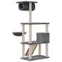 Rascador para gatos con postes de sisal gris oscuro 131 cm de vidaXL, Mobiliario para gatos - Ref: Foro24-171605, Precio: 60,...