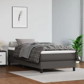 Colchón de muelles ensacados cuero sintético gris 80x200x20 cm de vidaXL, Colchones - Ref: Foro24-347686, Precio: 144,39 €, D...