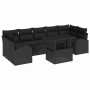 Conjunto de sofá de jardín con cojín 8 pcs Negro Poliratán en Sofás de exterior | Comprar online en Foru.es