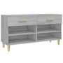 Mueble zapatero madera contrachapada gris Sonoma 102x35x55 cm de vidaXL, Zapateros y organizadores de calzado - Ref: Foro24-8...