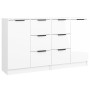 Aparadores 2 uds madera contrachapada blanco brillo 60x30x70 cm de vidaXL, Aparadores - Ref: Foro24-3115792, Precio: 172,05 €...